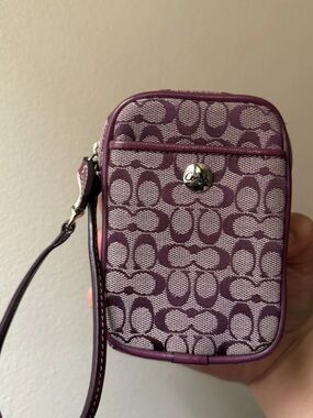 Vintage Coach Camera Case Wristlet Purple Camera Case